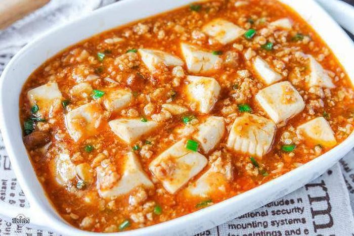 Đậu phụ hấp thịt băm