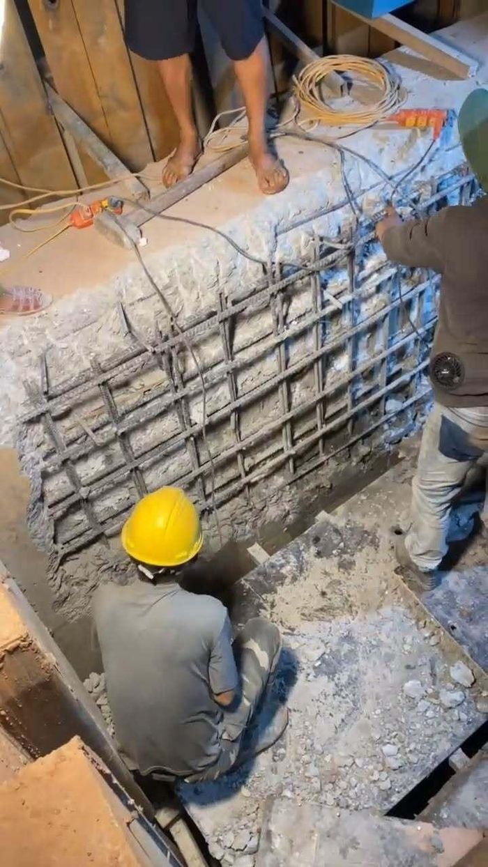 Ngay trong đêm 28/8, đơn vị thi công đã xử lý sự cố. (Ảnh cắt từ clip)