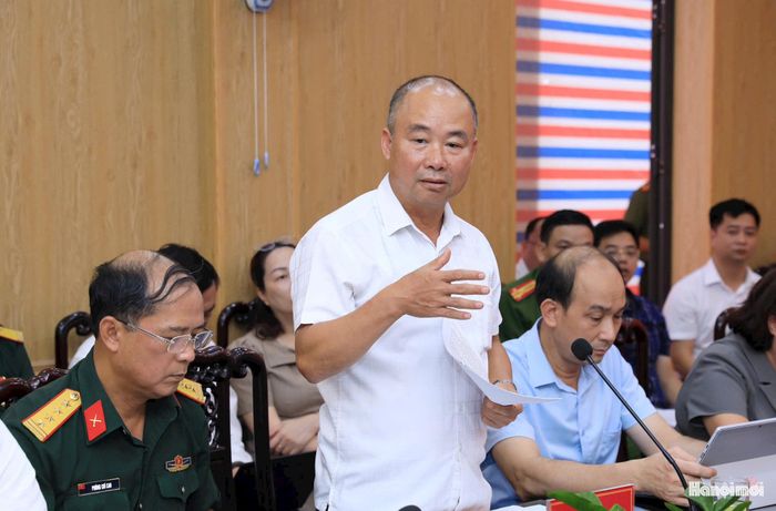 Đại diện lãnh đạo các đơn vị phát biểu tại buổi làm việc. Ảnh: Viết Thành