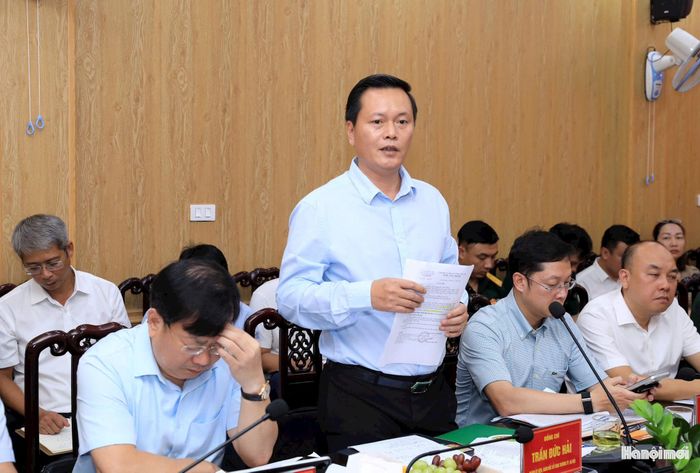 Giám đốc Sở Công Thương Hà Nội Trần Đức Hải phát biểu. Ảnh: Viết Thành