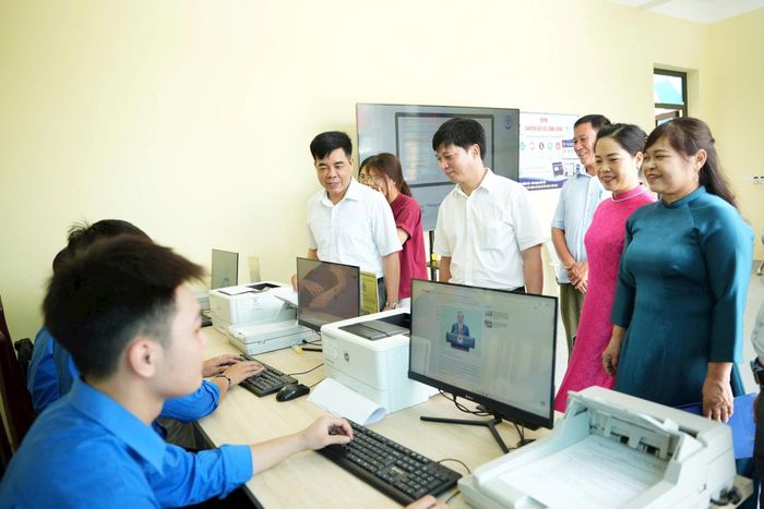 Nhà văn hóa kiêm chức năng chuyển đổi số. Ảnh: Vũ Hậu.