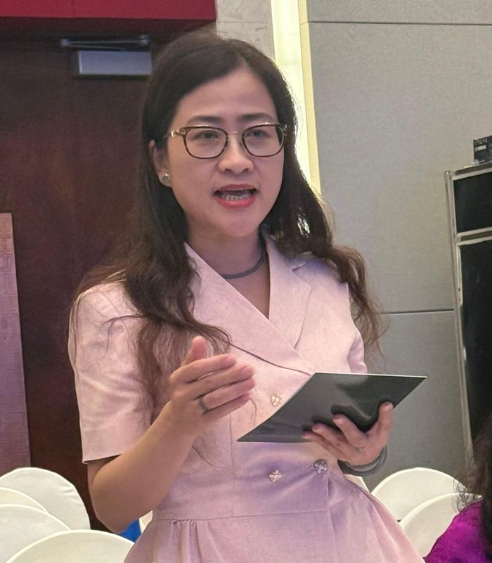 Vụ trưởng Vụ BHYT Trần Thị Trang phát biểu tại sự kiện.  Ảnh: Thái Bình