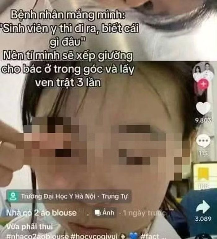 Nữ sinh trường Y đăng tải những phát ngôn gây tranh cãi. (Ảnh chụp màn hình)
