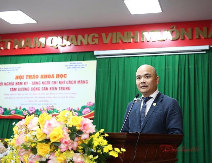 Ông Hà Huy Thanh, người nhà của cố Tổng Bí thư Hà Huy Tập chia sẻ về nỗ lực phát huy truyền thống, lan tỏa tinh thần yêu nước tới các thế hệ trẻ. Ảnh: T.Luân.