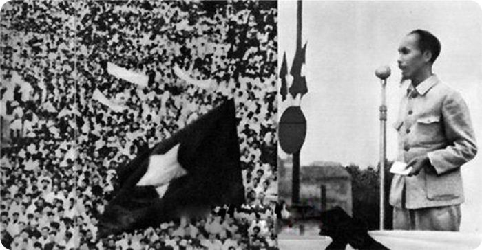 Ngày 2-9-1945, tại Quảng trường Ba Đình, Hà Nội, Chủ tịch Hồ Chí Minh đọc bản "Tuyên ngôn Độc lập", khai sinh ra nước Việt Nam Dân chủ Cộng hòa. Ảnh tư liệu