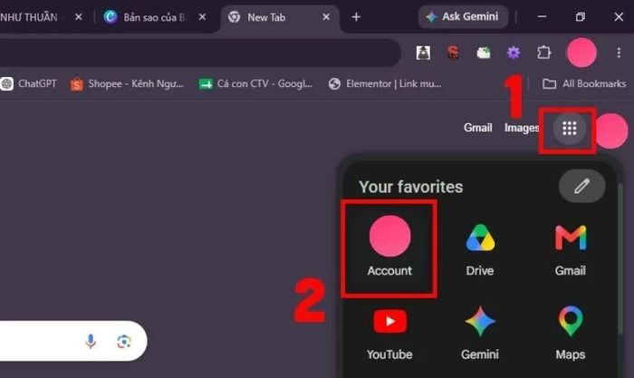 Truy cập Tài khoản Google trên trình duyệt máy tính.