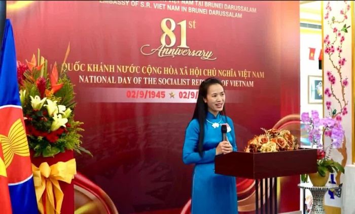 Đại sứ Việt Nam tại Brunei Darussalam Đỗ Thùy Dương phát biểu tại Lễ kỷ niệm 81 năm Quốc khánh 2/9. (Nguồn: Đại sứ quán Việt Nam tại Brunei Darussalam)