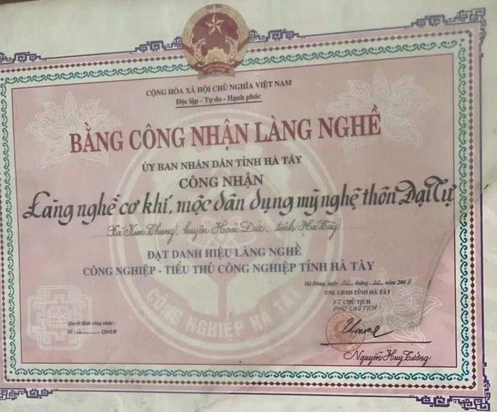 Năm 2007, Đại Tự được công nhận là làng nghề cơ khí, mộc dân dụng, mỹ nghệ. Ảnh: Thế Vũ