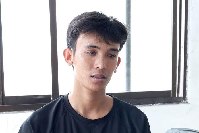 Huỳnh Nhật Hào tại cơ quan công an. Ảnh: A. Tầm.