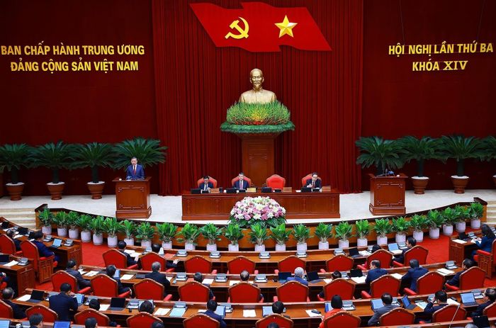 Hội nghị lần thứ 3, Ban chấp hành Trung ương Đảng khóa 14. Ảnh: TTXVN