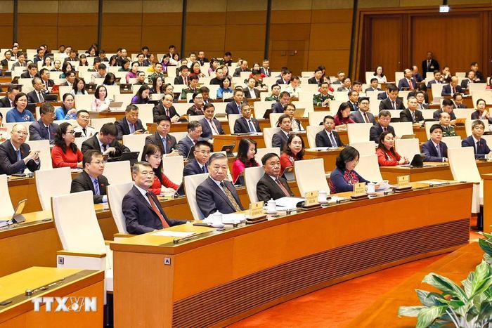 Tổng Bí thư, Chủ tịch nước Tô Lâm và đại biểu dự khai mạc Kỳ họp không thường lệ thứ nhất, Quốc hội khóa XVI. (Ảnh: Doãn Tấn/TTXVN)