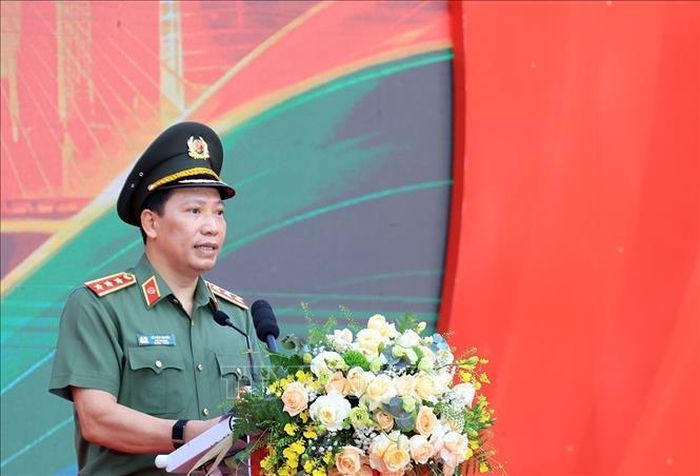 Thứ trưởng Bộ Công an Lê Văn Tuyến phát biểu. Ảnh: Tuấn Anh/TTXVN