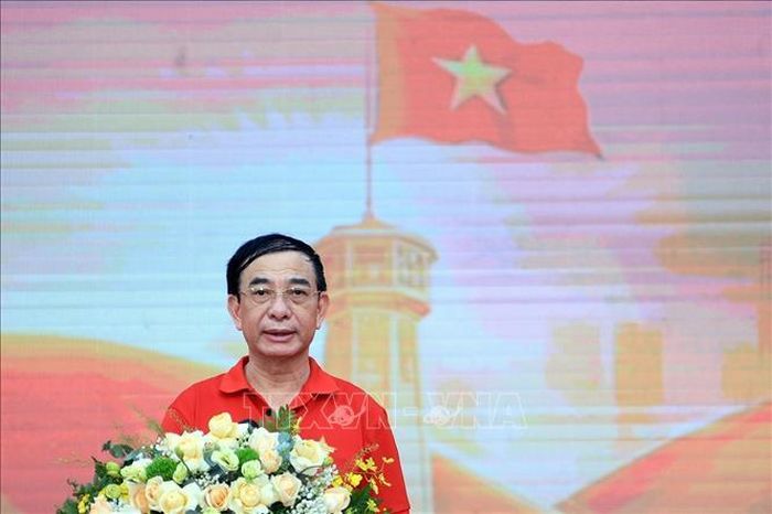 Đại tướng Phan Văn Giang, Phó Thủ tướng Chính phủ, Bộ trưởng Bộ Quốc phòng phát biểu. Ảnh: Tuấn Anh/TTXVN