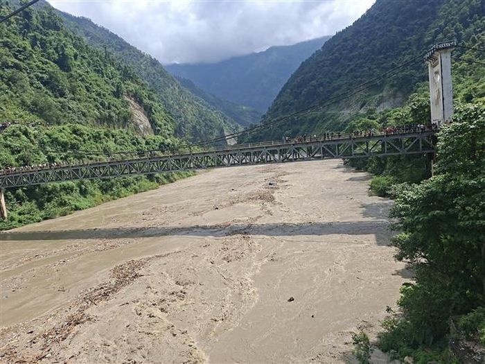 Khu vực xảy ra lũ quét tại Nepal ngày 26/8/2026. Ảnh: THX/TTXVN phát