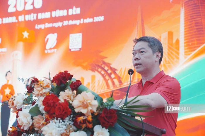 Phó Chủ tịch UBND tỉnh Lạng Sơn Đoàn Thanh Sơn phát biểu tại sự kiện. 