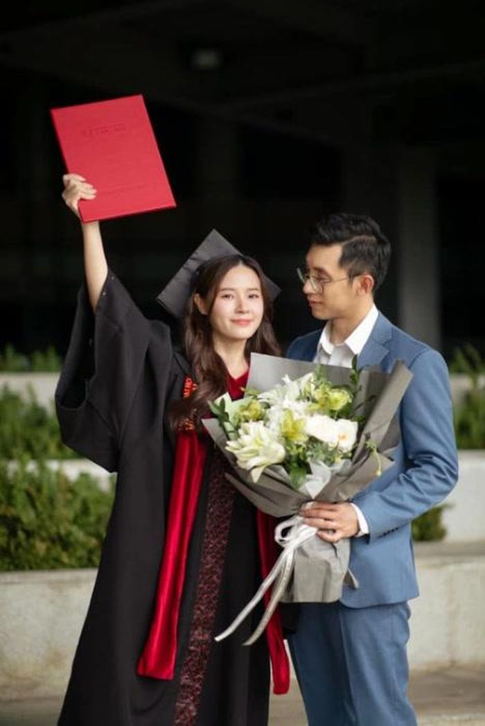 Diễn viên Midu và chồng Minh Đạt.