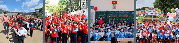 Các trường tiểu học cho học sinh đến trường tập làm quen với môi trường học tập mới