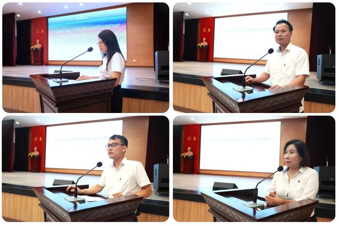 Các đại biểu thảo luận, trao đổi kinh nghiệm, chia sẻ kỹ năng trong thực hiện công tác quản lý và các nội dung liên quan tại CHXD