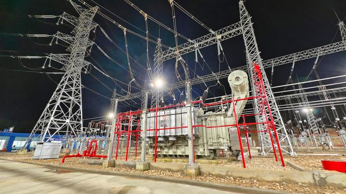 Một góc của Trạm biến áp 220kV Phú Quốc sau khi đóng điện.