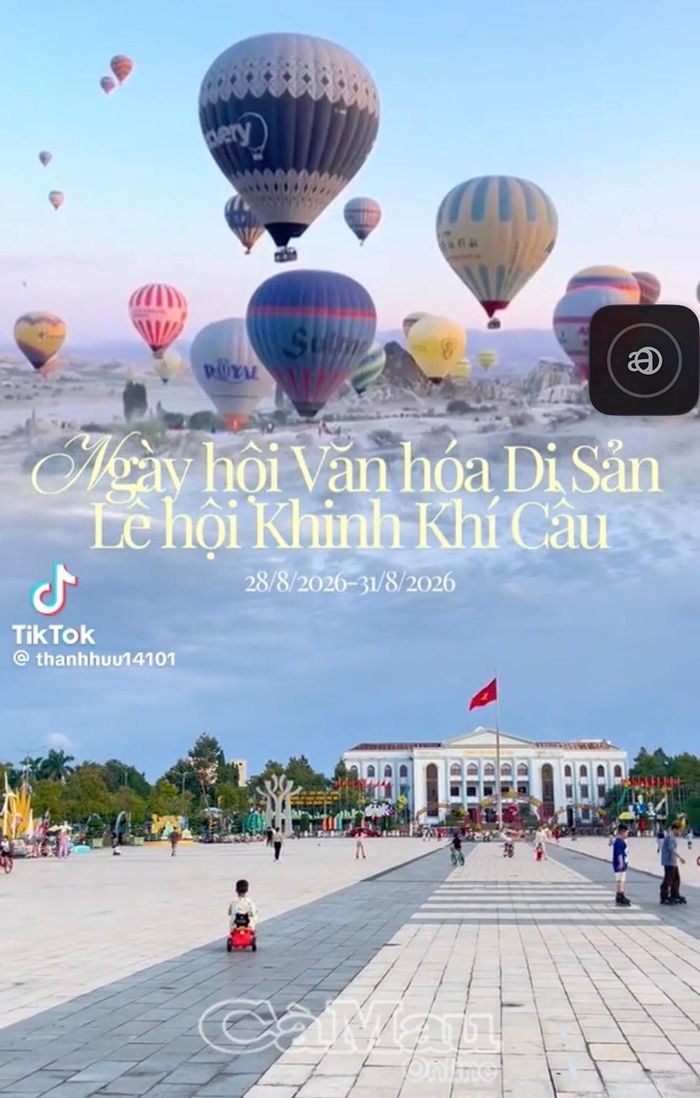 Nhiều video đạt hàng triệu lượt xem, góp phần đưa hình ảnh Lễ hội Khinh khí cầu Cà Mau đến đông đảo người dân trong và ngoài tỉnh. (ảnh cắt từ clip trên mạng xã hội)