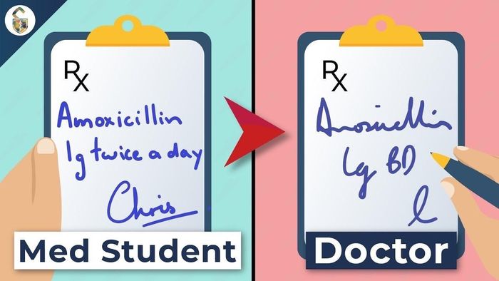 Quá trình học tập phải ghi chép nhanh khiến chữ bác sĩ xấu dần theo thời gian. (Ảnh: DocUnlock)