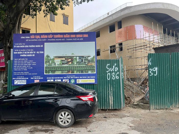 Công trình cải tạo và nâng cấp Trường Mầm non Quan Hoa tại số 36 đường Cầu Giấy (phường Nghĩa Đô) trên nền trụ sở cũ của UBND quận Cầu Giấy (trước đây). Ảnh: Hoa Hiệp
