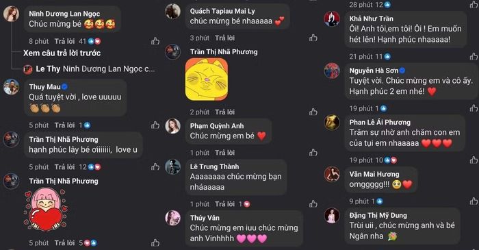 Dàn sao Việt cùng gửi lời chúc mừng đến cặp đôi.