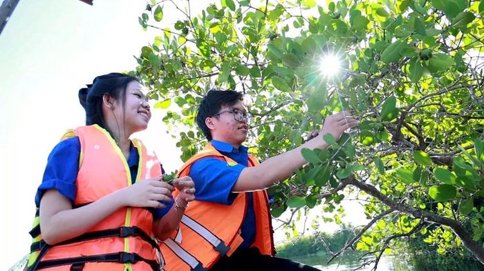 Du khách có thể trải nghiệm chèo ghe, khám phá hệ sinh thái rừng ngập mặn