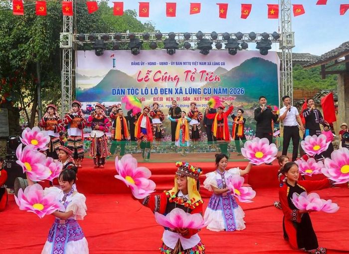 Lễ cúng Tổ tiên của dân tộc Lô Lô Đen năm 2026 trở thành một trong những hoạt động văn hóa thu hút du khách tại Lũng Cú