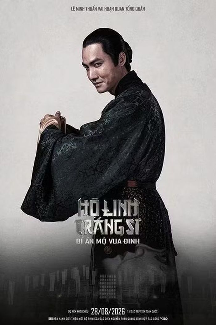 Trong phim “Hộ linh tráng sĩ-Bí ẩn mộ Vua Đinh”, vai diễn của Lê Minh Thuấn là hoạn quan tổng quản. (Ảnh đoàn phim cung cấp)