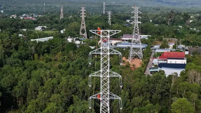Đường dây 110kV Phú Quốc-Bắc Phú Quốc đóng điện ngày 28/8/2026. (Ảnh: EVNSPC)