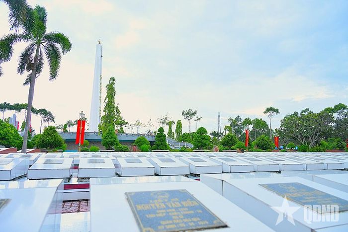 Nghĩa trang Liệt sĩ tỉnh Đồng Tháp, nơi Đội K91 tổ chức lấy mẫu sinh phẩm để phục vụ giám định ADN, xác định danh tính liệt sĩ.