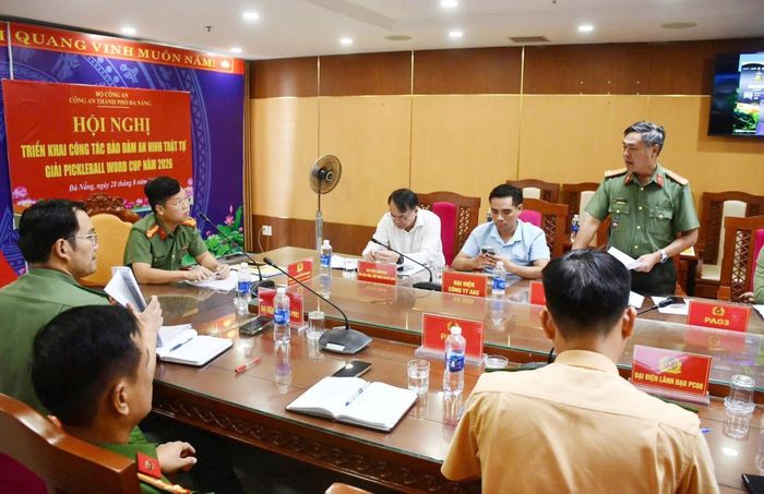 Thượng tá Nguyễn Kim Trung - Phó Giám đốc Công an TP Đà Nẵng chủ trì cuộc họp triển khai công tác bảo vệ Giải Heineken Pickleball World Cup năm 2026 tại Đà Nẵng.