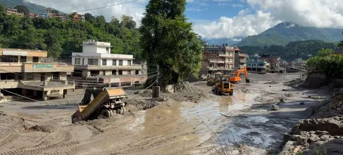 Trận lũ quét hôm 26/8 đã tàn phá nghiêm trọng nhiều khu vực tại Nepal. Ảnh: U.N