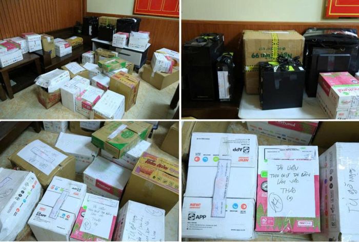 Số giấy tờ, tài liệu do cơ quan công an thu giữ liên quan đến các công ty "ma". Ảnh: Đ.A