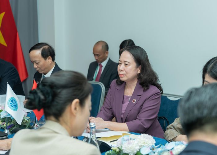 Phó Chủ tịch nước Võ Thị Ánh Xuân tại cuộc tiếp. Ảnh: Đại Việt