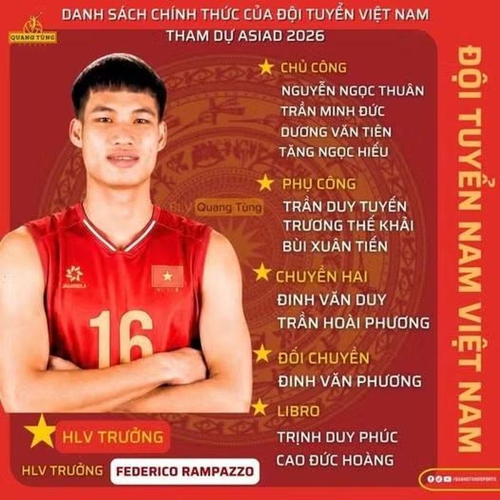  Đội tuyển bóng chuyền nam Việt Nam chốt danh sách 12 tuyển thủ tham dự ASIAD 20. Ảnh: Quang Tùng Sport 