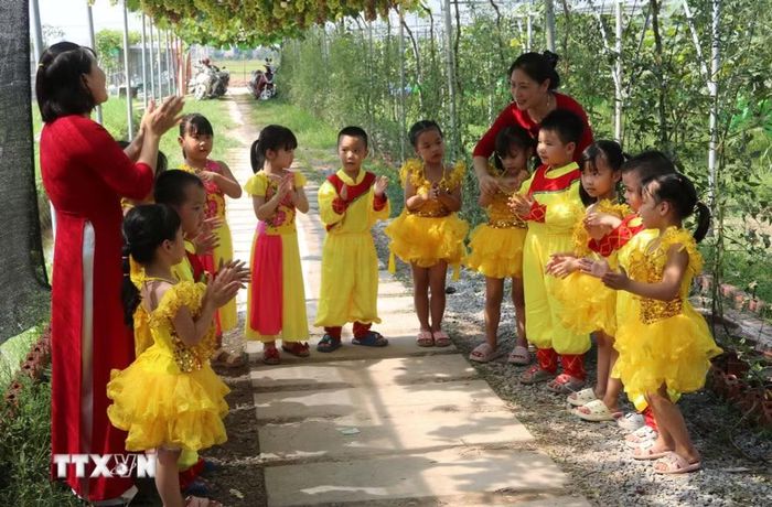 Việc nâng cao trình độ đạt chuẩn của đội ngũ giáo viên là hoạt động quan trọng của tỉnh Hưng Yên, qua đó nâng cao chất lượng giáo dục địa phương. (Ảnh: Thu Hoài/TTXVN)
