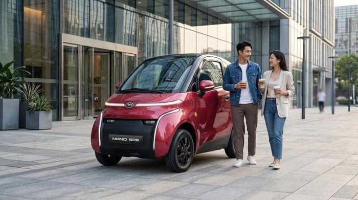 Hình ảnh phác họa mẫu xe điện 2 chỗ ngồi TMT Nano S05. (Ảnh: TMT).