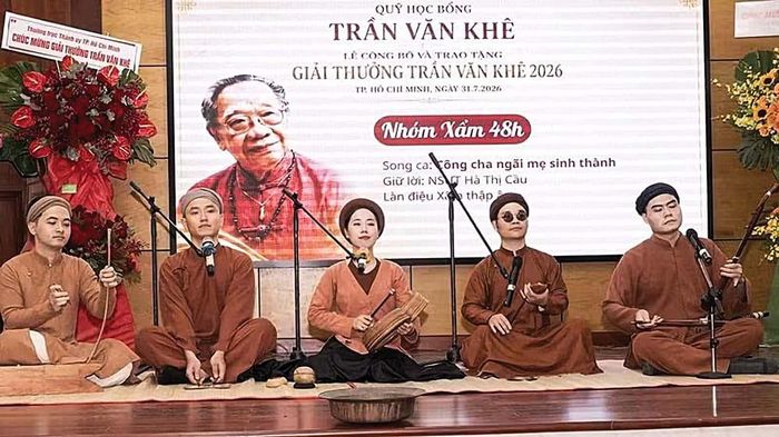 Những làn điệu xẩm ngân vang trong khuôn khổ lễ trao Giải thưởng Trần Văn Khê 2026. Ảnh: Quốc Thanh