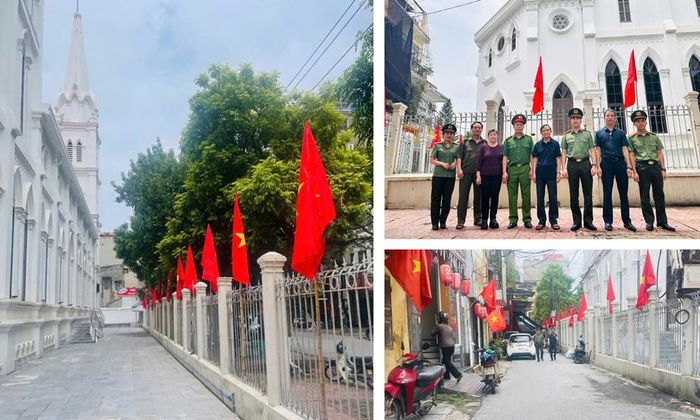  Cờ Tổ quốc được treo xung quanh Nhà thờ Bắc Giang. 