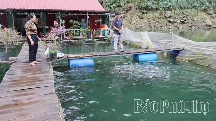 Mô hình nuôi cá lồng kết hợp du lịch góp phần nâng cao đời sống kinh tế cho bà con dân tộc thiểu số xã Tiền Phong.