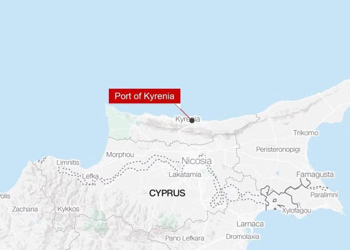 Chiếc phà xuất phát từ cảng Kyrenia và bị lật úp cách đó khoảng 4 hải lý. Ảnh: CNN
