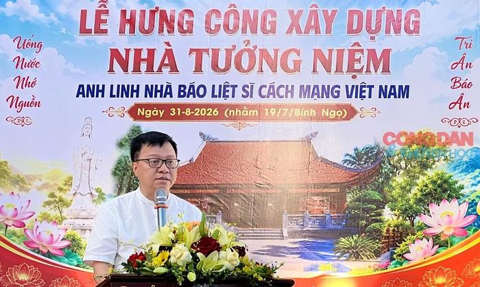 Chủ tịch Hội Nhà báo Việt Nam Lê Quốc Minh phát biểu tại buổi lễ. Ảnh: Quốc Huy