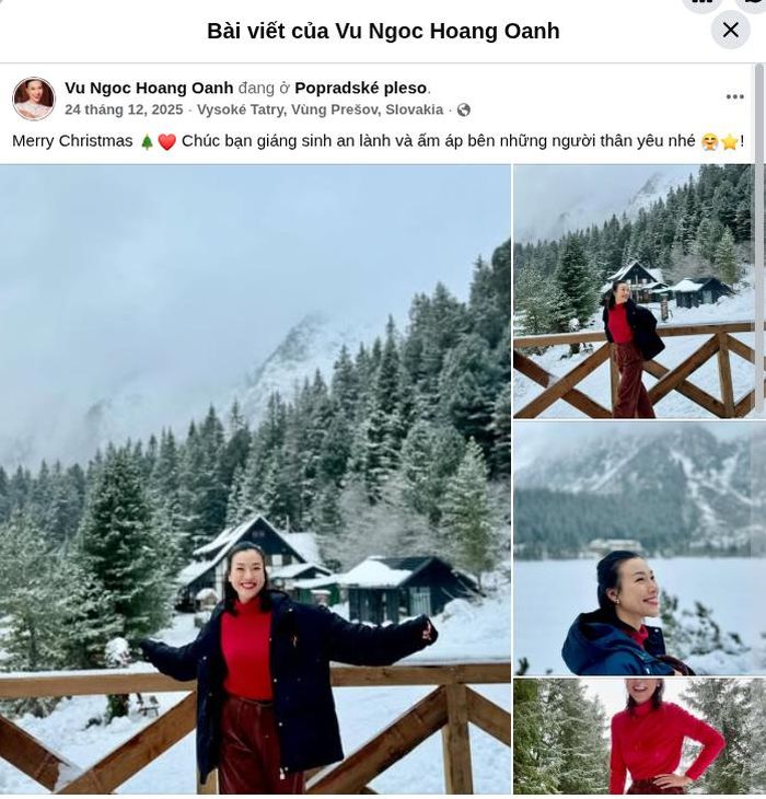 Hoàng Oanh đi Slovakia - quê Lê Giang Patrik vào cuối năm 2025. Ảnh chụp màn hình