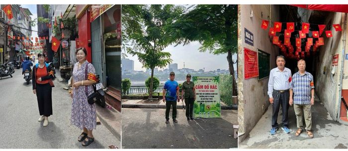 Những ngày này, các Tổ tự quản ở tổ dân phố, khu dân cư tích cực ứng trực, tuyên truyền để bảo đảm vệ sinh môi trường, trật tự đô thị tại địa bàn. Ảnh: An Quyên