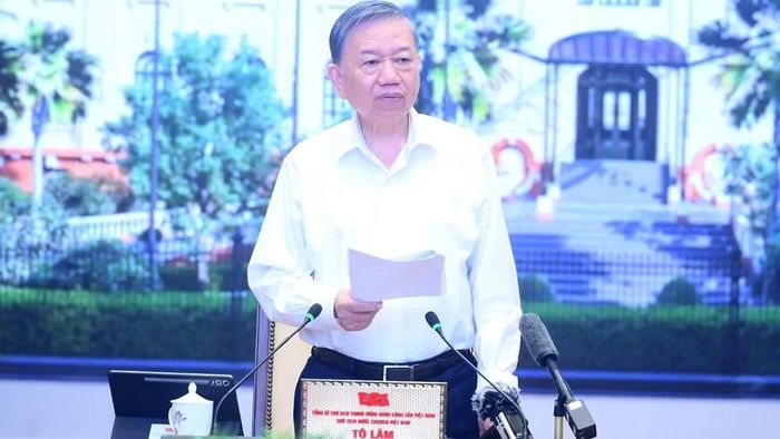 Tổng Bí thư, Chủ tịch nước Tô Lâm phát biểu tại cuộc làm việc với Đảng ủy Chính phủ và các cơ quan về tình hình thực hiện chính sách an sinh xã hội ngày 25/8. (Ảnh: NGUYỄN ĐĂNG)