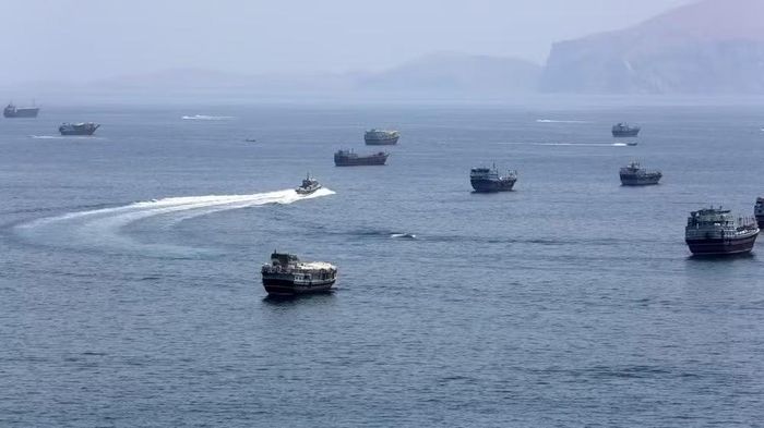 Quang cảnh eo biển Hormuz, gần thị trấn Khasab, miền bắc Oman. (Ảnh: THX/TTXVN)