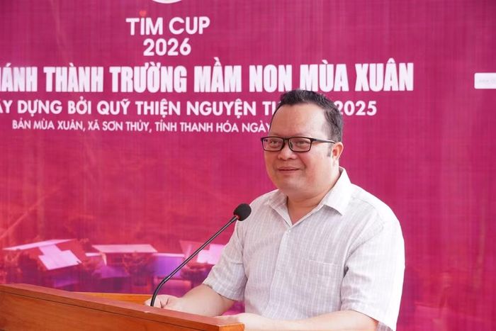 Đồng chí Phạm Ngọc Thanh, Ủy viên Ban Thường vụ, Phó Chủ tịch Ủy ban nhân dân xã Sơn Thủy phát biểu. (Ảnh: KIM CÚC)