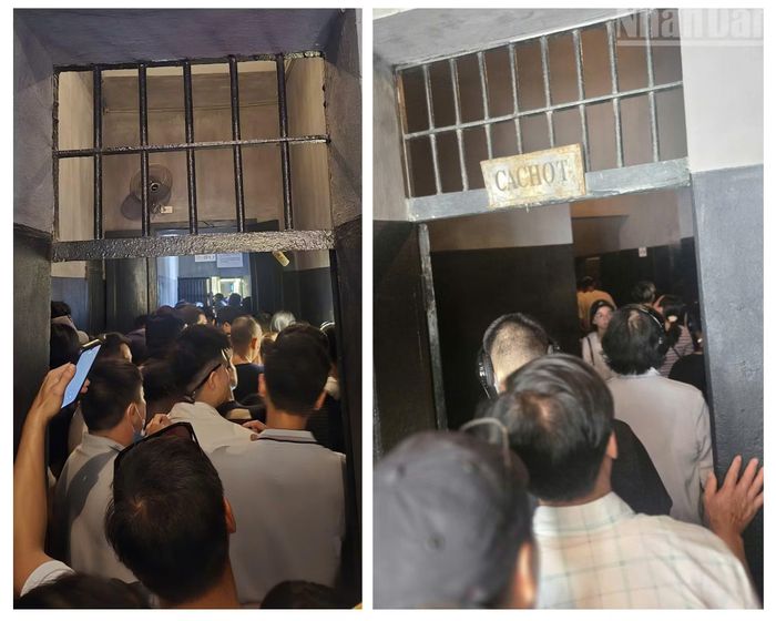Không chỉ bên ngoài khu vực bán vé và vào cửa mà bên trong khu vực tham quan di tích dường như cũng quá tải, dòng người đông nghịt khiến không khí cũng trở nên hết sức ngột ngạt.